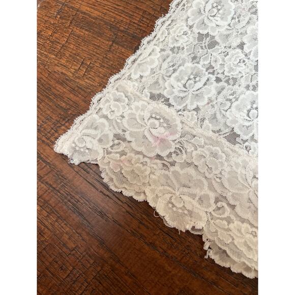 Vintage Clothing - Sheer Lace Tank Top - White English Roses - Medium - Picture 3 of 9